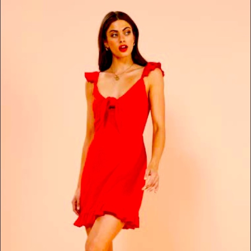 MINKPINK LAUREL MINI DRESS RED XS